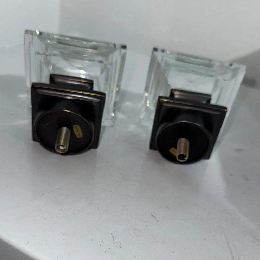 NEW Restoration Hardware Estate Crystal Square Curtain Finials Pair